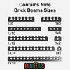 Minizfigs Technical Beam Building Brick Variety Random Assortment Set Red,
