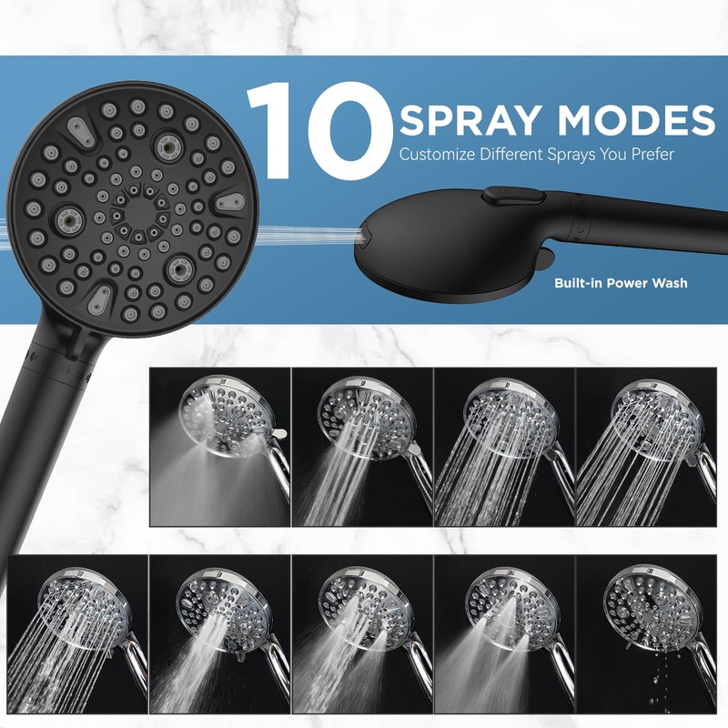 MakeFit Dual Filtered Rain Shower Head Combo, High Pressure Handheld