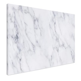 Navaris Magnetic Dry Erase Board - 24 x 36 inches Decorative White Board for Wall with Printed Design, Includes 5 Magnets and Marker - White Marble