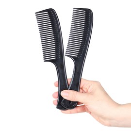 Allegro Comb 1004 Wide Teeth Detangling Combs For Women, Stylists, Curly Hair Teasing Comb Mens Comb 2 Piece (Black)
