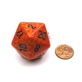 Jumbo d20 Counter - Speckled 34mm Dice: Fire