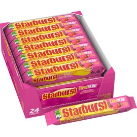 STARBURST FaveREDS Chewy Candy Bulk Pack, 24 Full Size Packs, Red Candy Bulk Box