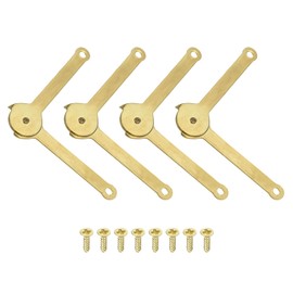 PATIKIL Lid Support Hinge 2.7" x 0.3", 4 Pack Metal Lid Stay Hinge 180 Degree Rotatable Hinge for Cabinet Jewellery Box Decoration Suitcase, Gold