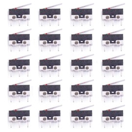 Youmile 20PACK Micro Switch AC 1A 125V 3Pin SPDT NO+NC Hinge Lever Momentary Push Button Micro Limit Switch for Arduino