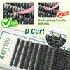 KEYYOU Thick Eyelash Extensions, 144 Pieces, D Curl Eyelash Clusters,