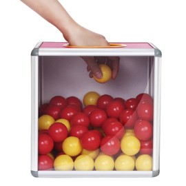 XSAJU Acrylic Lottery Box, Blindfold, 3 Sides, Event, Party Box, Ballot Box, 9.8 x 9.8 inches (25 x 25 cm)