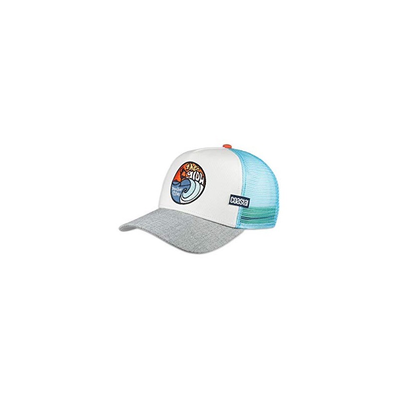 Coastal Trucker Cap The Glow White Turquoise Size: One Size,