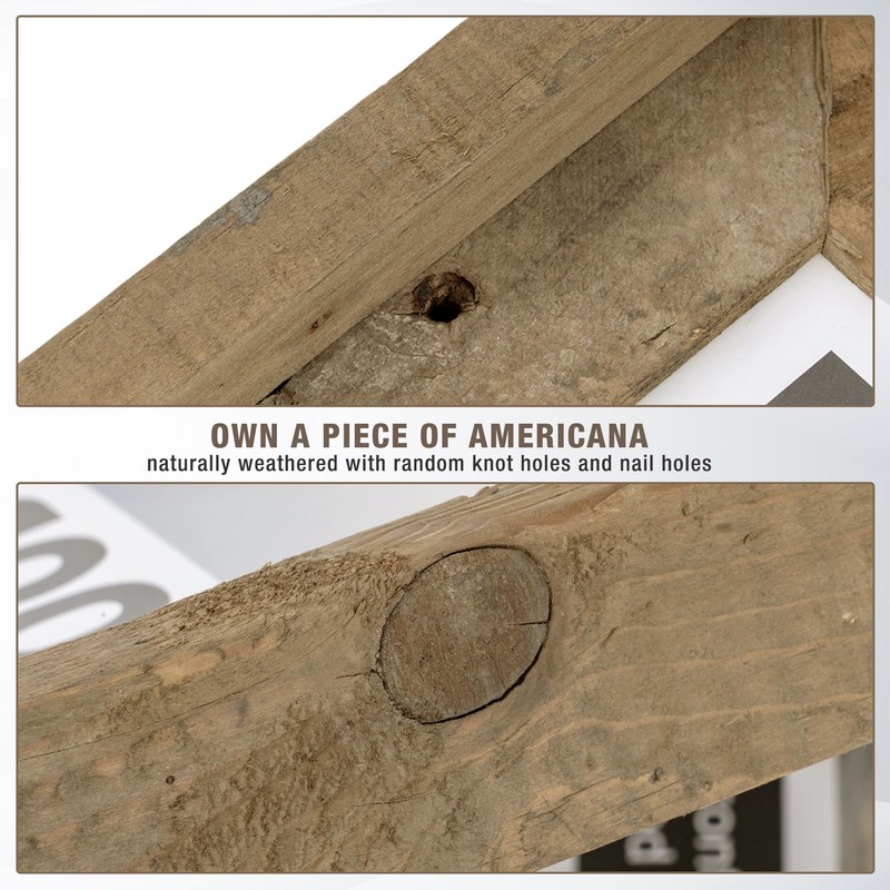 FLYJOE Rustic 11x14 Picture Frame, Reclaimed Barnwood Photo Frame with