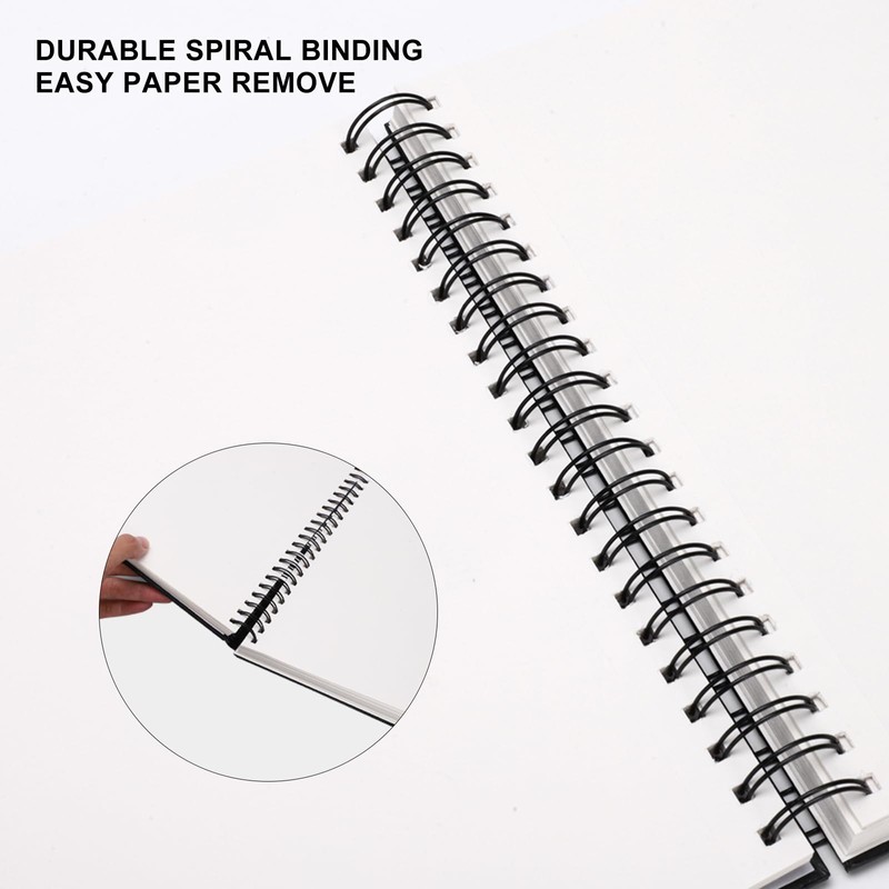 8.5x11inches Hardbound Sketch Book, Spiral Bound Sketch Pad, 80-Sheets 90gsm