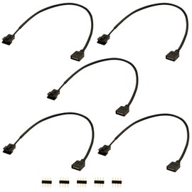LANMINGLEL 4 Pin RGB Extension Cable 12V 4Pin Female to SM 4Pin Male RGB Extension Power Cable PC RGB Wires for Computer Fan Motherboard LED Strip 5 Pack(M 1 to 1)