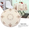 Round Red Floral Flower Embroidered Table Runner Tablecloth Cutwork Table