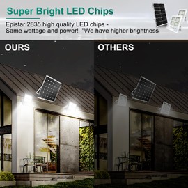 Gebosun Black 2-Pack 300W LED Solar Flood Light, Remote Controlled, Dusk to Dawn, 30,000Lumen, 6000K, IP65 Waterproof for Shed Backyard Garden
