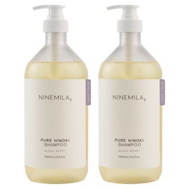나인밀라 퓨어 히노끼 샴푸 블랙베리 향, 1L, 2개 Nine Milla Pure Hinoki Shampoo Blackberry Scent, 1L, 2-pack
