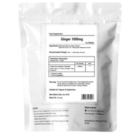 UKHealthHouse Ginger Root 1000mg Extract 180 Tablets - Providing Gingerols & Shogaols UK Vegan High Potency Popular Ginger Supplement for Digestive Health