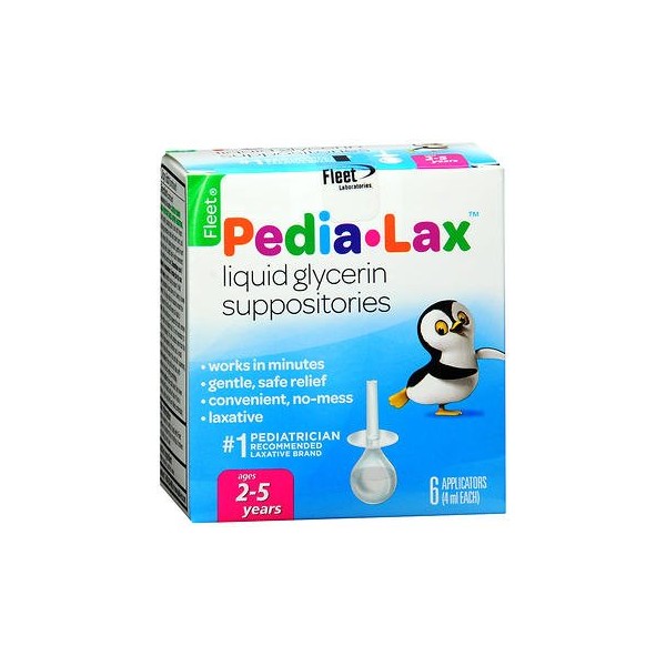 Fleet Pedia-Lax Liquid Glycerin Suppositories - 6 Each, Pack of 2