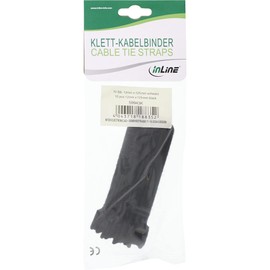 InLine 59943K Cable Ties 12 x 125 mm Velcro Fastener Pack of 10 Black