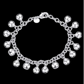 Wenbin 925 Sterling Silver Popular Silver Jewelry Silver Jewelry Fashion Boutique Adjustable Bell Chain Bracelet Ladies Girls Bracelet