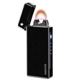GADATOP - Encendedor eléctrico de plasma de arco recargable por USB, resistente al viento, para velas (negro mate)