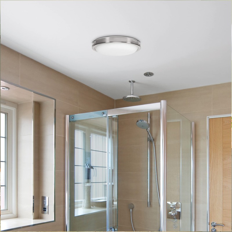 Homewerks 7105-07 Bathroom Fan with LED Light Ceiling Mount Exhaust