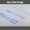 MqpQ Blue Chrome Bow Long Square Press On Nails 3d