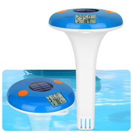 Pool Salt Tester | Floating Salinity Meter - Salt Test for Saltwater Pool, Digital Temperature Salinity Level Tester, YINMIK Pool Thermometer with Solar Rechargeable | IPX8 Waterproof