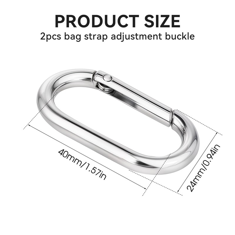 2 Pcs Spring O Ring Clip for Purse Strap -