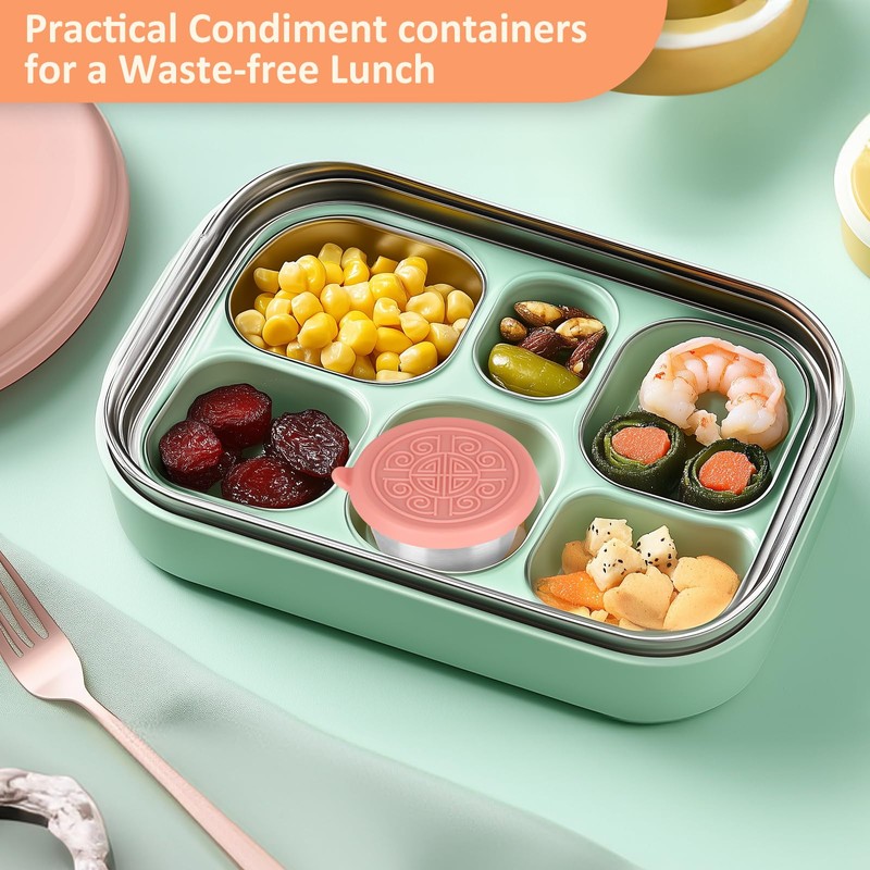 QWEIDHI 3x1.6 Oz Salad Dressing Containers With Lids, Stainless Steel