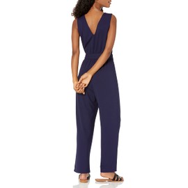The Drop Women's @caralynmirand Sleeveless Wrap Jumpsuit, Navy, XXS