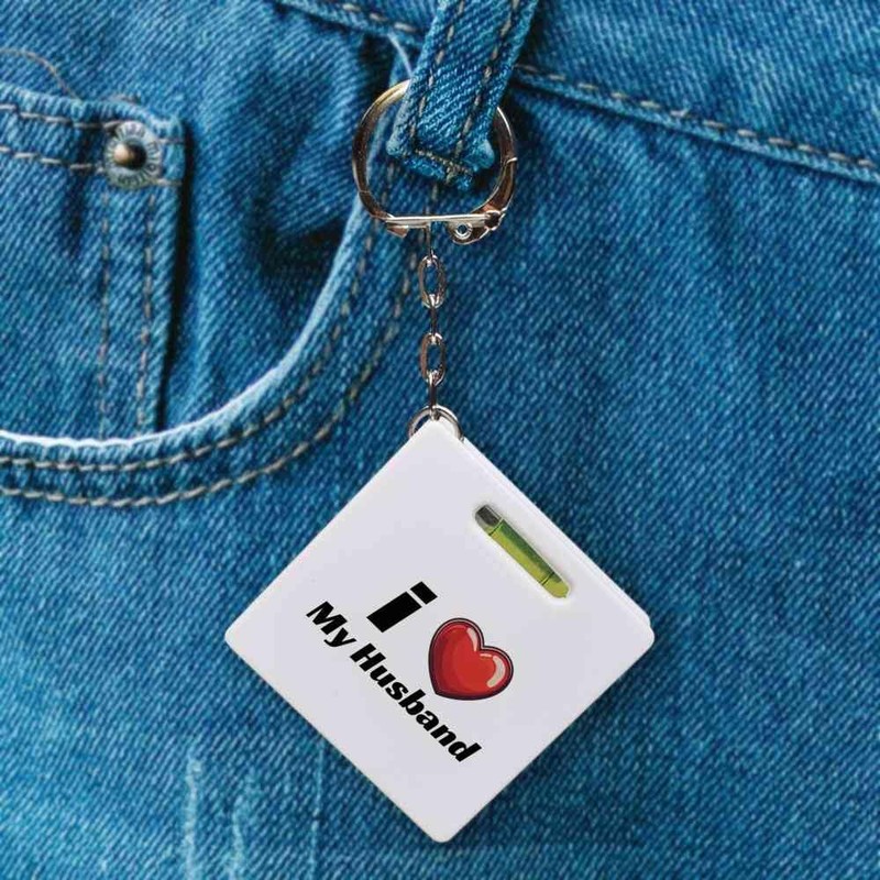 'I Love My Husband' Keyring Tape Measure/Spirit Level Tool (KM00041992)