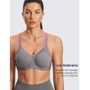 SYROKAN Women's Full Support High Impact Racerback Lightly Lined Underwire
