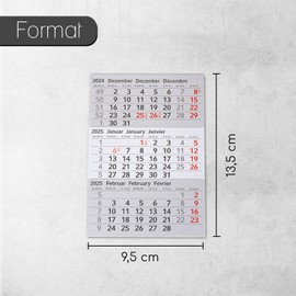 Timr Replacement Calendar 2025 and 2026 I Magnetic I for Table Calendar Made of Stainless Steel in Brushed Look Gift Idea for Friends Family I tr_283