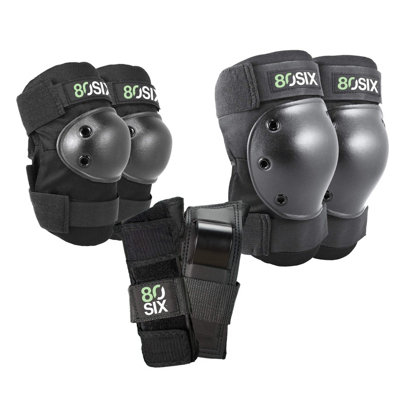 80Six Pad Set with Wristguards, Elbow Pads, and Knee Pads