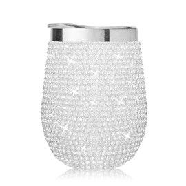Vaso brillante con diamantes de imitación, vaso aislado de acero inoxidable, regalo de cumpleaños, regalo de días festivos, regalo para fiesta de novi