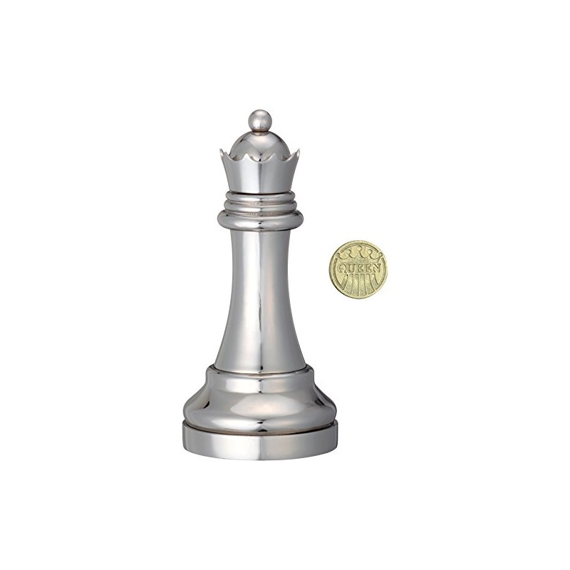 EUREKA 473685 Queen Cast Chess Game, Silver