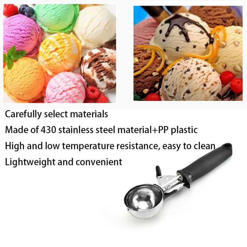Ice Cream Scoop - Solid Stainless Steel Cookie Fruit Dessert