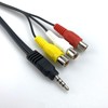 FANTIA 3.5mm to 3 RCA AV Adapter Cable - Black,