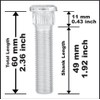 Project Innovation 60mm Total Length Long Extended Wheel Studs Wheel