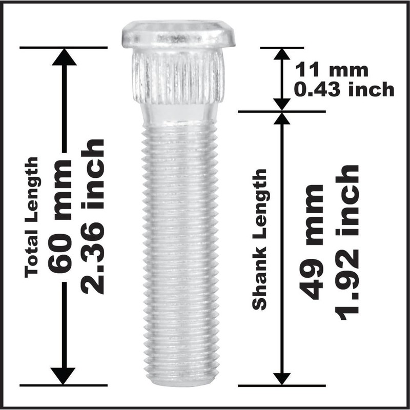 Project Innovation 60mm Total Length Long Extended Wheel Studs Wheel