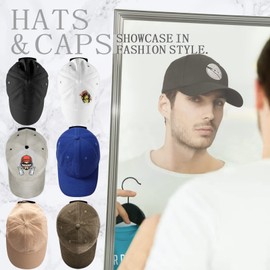 Diamerd Hat Hooks for Wall, Headband Holder Adhesive No Drilling Hat Racks Organizer for Door Closet, Black, 28-Pack