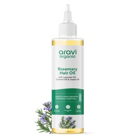 Aravi Organic Aceite Capilar De Romero Y Lavanda Para Un Cabello, Cuero Cabelludo Y Raíces Saludables - Puro Y Natural - Para El Crecimiento Del Cabello Y El Control De La Caída - 200 Ml