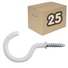 keypak White Metal Screw-in Cup Hooks Metal, 31mm Ceiling Hooks