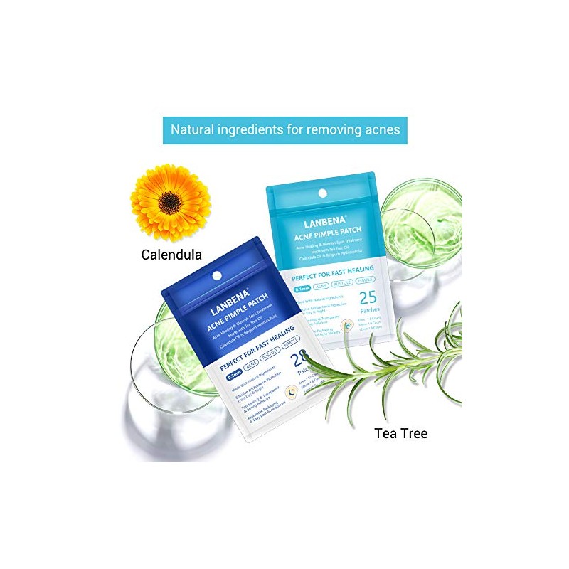 Lanbena Parches Anti Acne, Tratamiento Completo Día Y Noche
