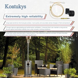 Koatukys 3 PCS Patio Heater Replacement Parts for Outdoor Patio Heater, Thermocouple and FD4 Tilt Dump Switch Kit for Propane, Pyramid Patio Heaters, Gas Heaters, Room and Tower Heater