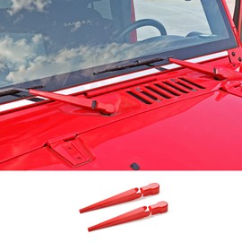 SQQP Front Window Windshield Wiper Arm & Blade Decoration Cover Trim for 2007-2018 Jeep Wrangler JK(Red)