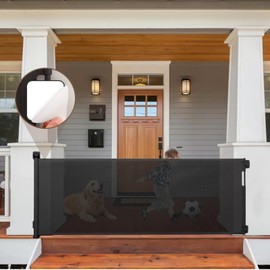 No-Drill 100" Extra Wide Baby Gate No Drill Retractable Baby Gates for Doorways No Drilling Retractable Pet Gate Indoor Extra Long Dog Gate for Stairs No Drilling Retractable Outdoor Gates for Decks
