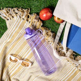 Pogo 40oz Plastic Water Bottle with Chug Lid and Carry Handle, Reusable, BPA Free, Dishwasher Safe, Perfect for Travel, School, Outdoors, and Gym, Lilac