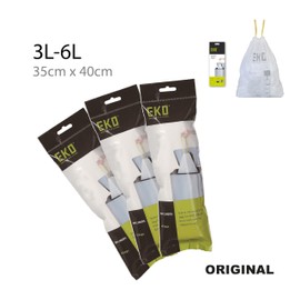 EKO Bolsas de basura de polietileno, color blanco, talla única