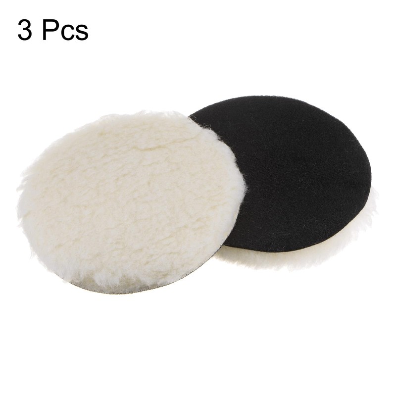 sourcing map 3pcs Wool Buffing Pads, 6 inch Polishing Pad