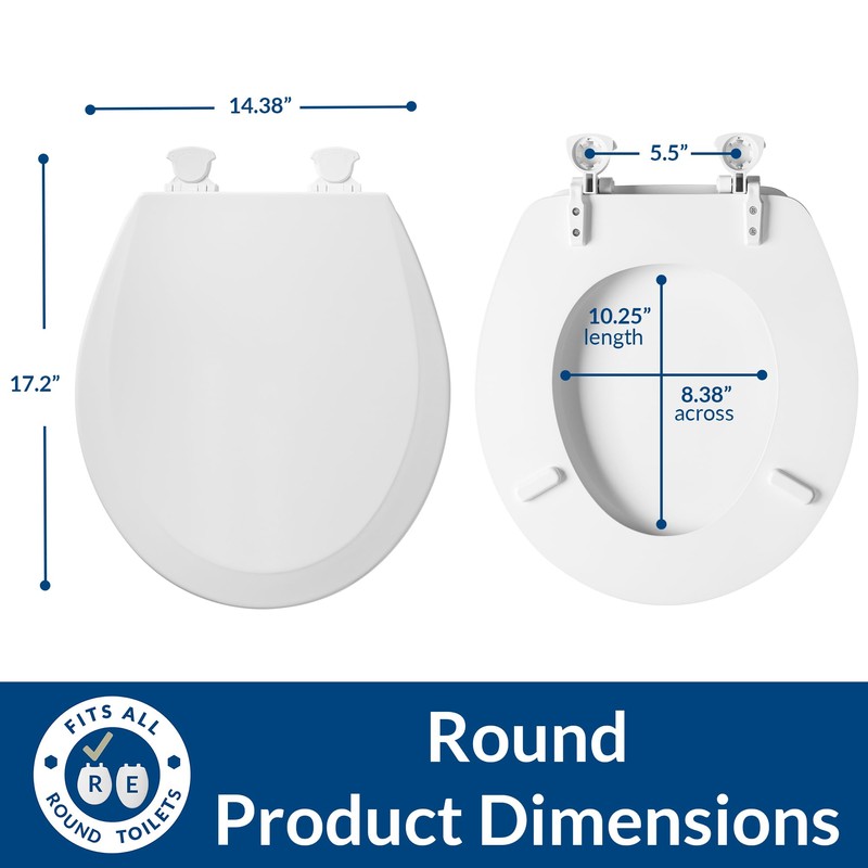 Bemis 500EC 000 Toilet Seat, 2-Pack Round, White