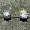 Ulinai Stud Earrings 6 mm 925 sterling silver diamond simulated